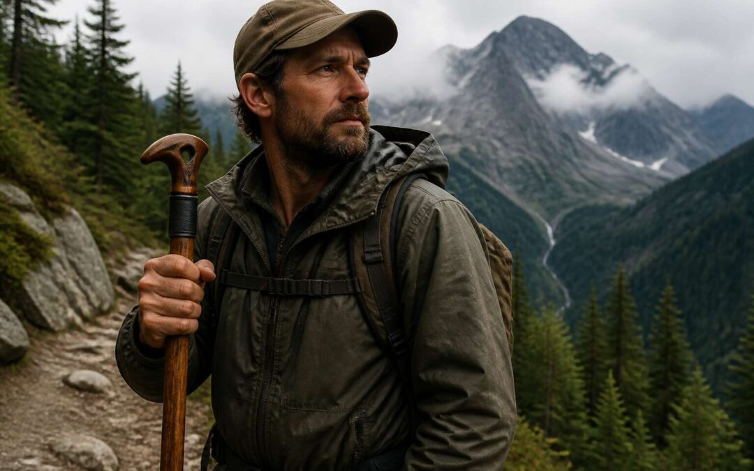 A self defence hiking stick offers protection during outdoor adventures.